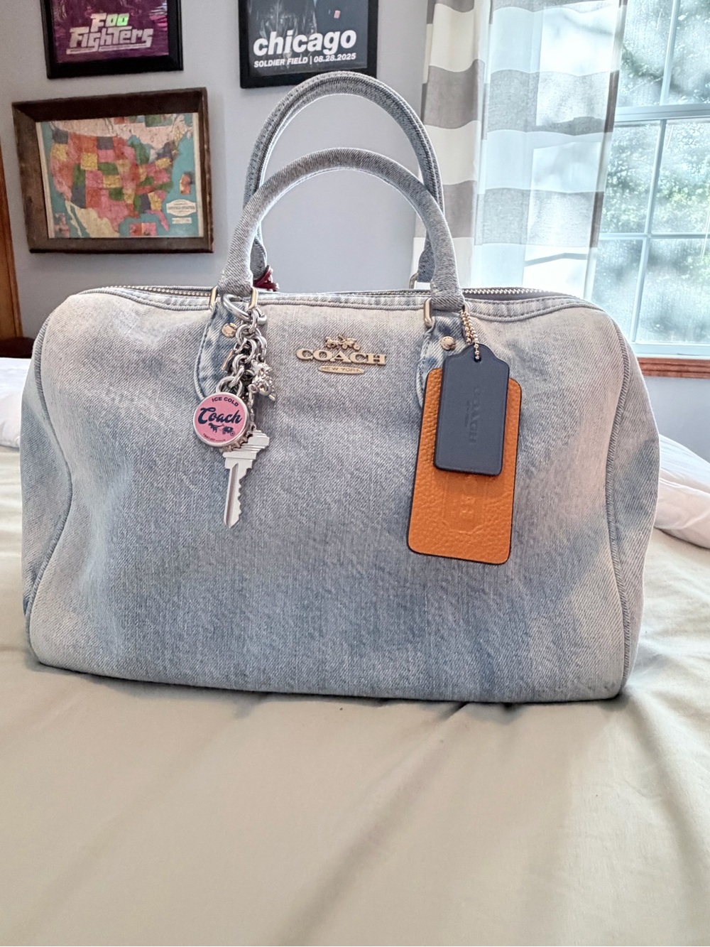 Coach Large Loved Denim Rowan and matching wallet! EXCELLENT CONDTION
